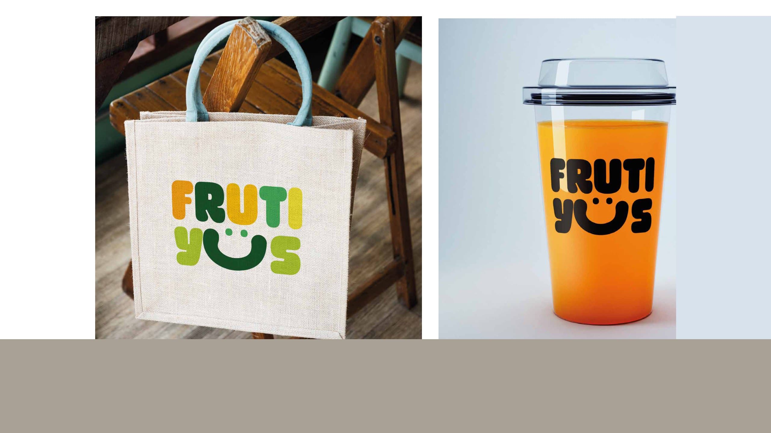 Bolsa y vaso de la marca, de FrutiYüs