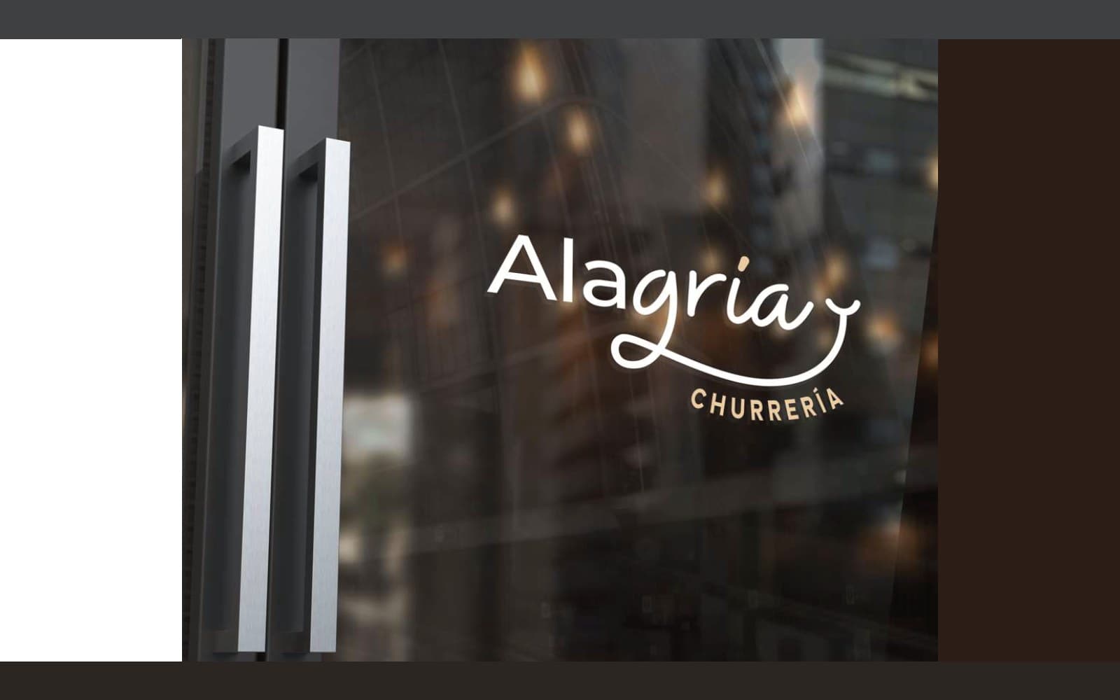 Rótulo en el cristal, de Alagria